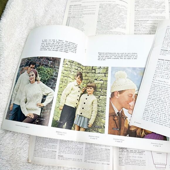 Knitting Sewing Magazines Aran Irish Knits Spinnerin Phildar Lot Vintage 60s 80s - Picture 12 of 12